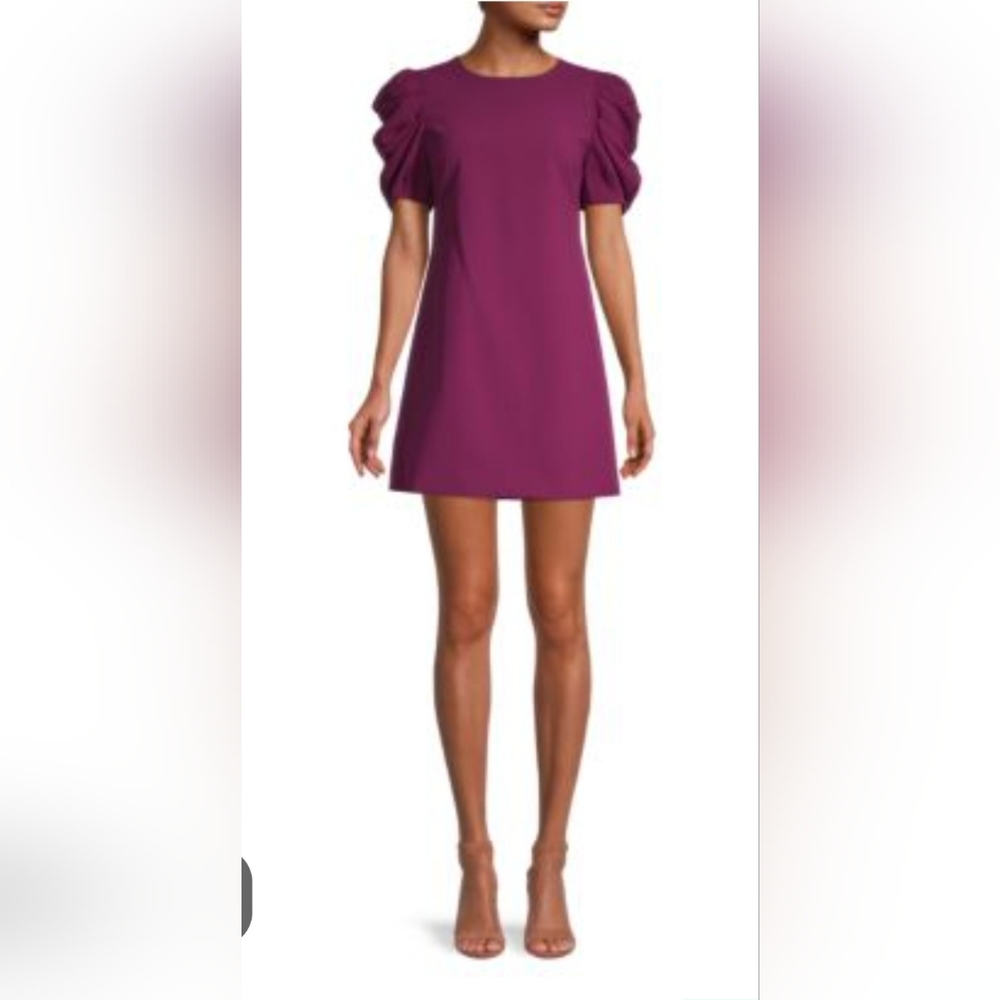 Alice + Olivia Hanita Puff-Sleeve Dress BOYSNBERRY, Size 0